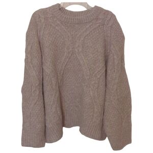 🌸 NEW OPHELIA ROE CROP MOCKNECK SWEATER PLUS 3X OATMEAL PULLOVER CREW